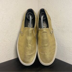 Vans Shiny Gold Slip-On Sneakers